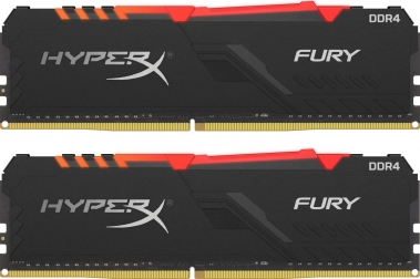 DIMM DDR4 16GB 2666MHz CL16 (Kit of 2) KINGSTON HyperX FURY Black RGB